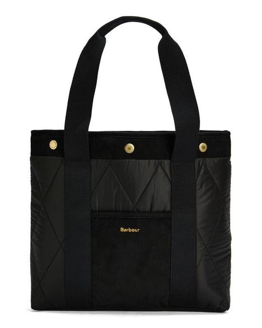 Barbour Black Healy Mixed Media Tote