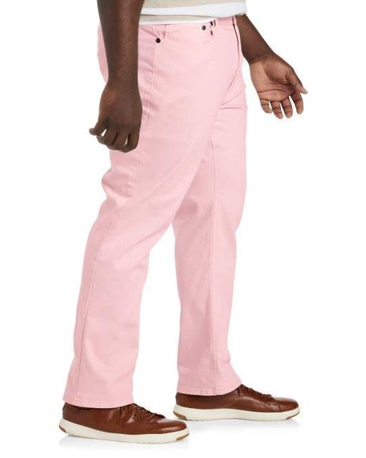 True Nation by DXL Pink Big & Tall Garment Dyed Stretch Twill Pants for men