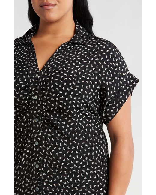 Madewell Black Floral Shirtdress