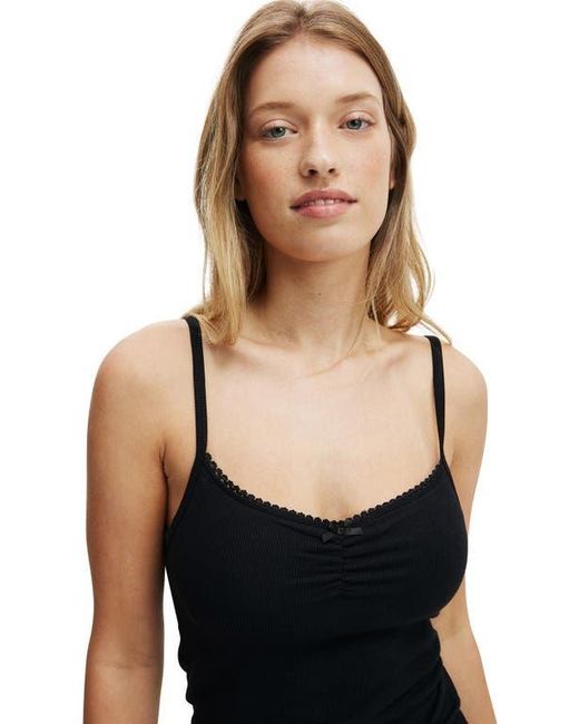 Cotton On Black Sleep Recovery Picot Cami