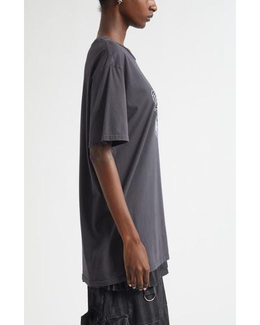 Collina Strada Gray Oversize Organic Cotton Graphic T-Shirt