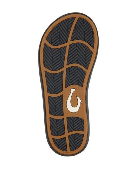 Olukai Black Ki Flip Flop for men