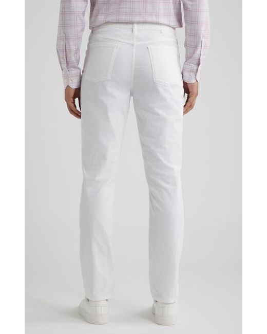 Bugatchi White Stretch Cotton Pants for men