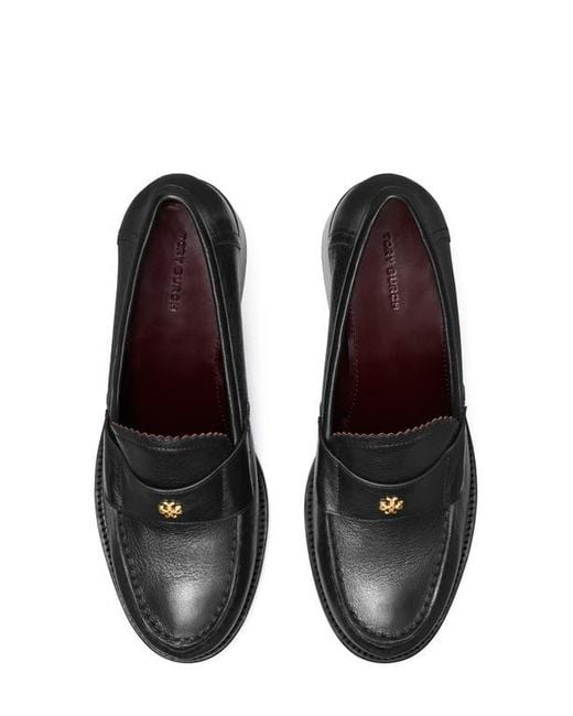 Tory Burch Double T Logo Loafer Pump in Black | Lyst