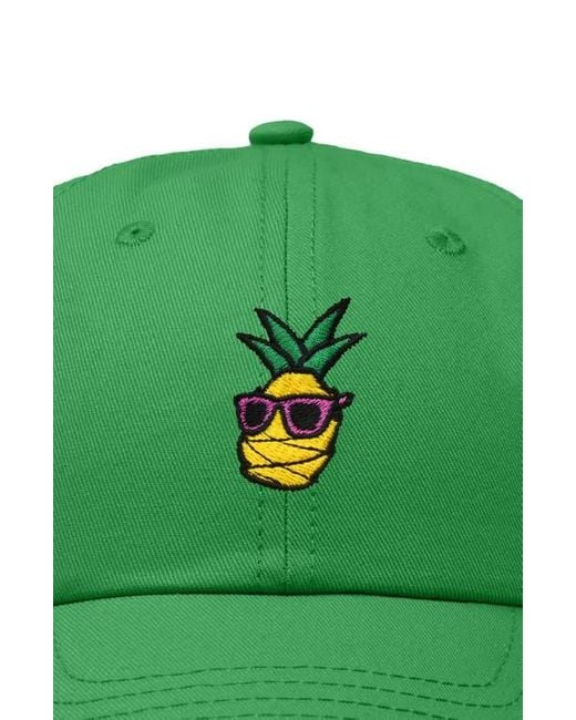 Alix Green Pineapple Embroidered Dad Hat for men