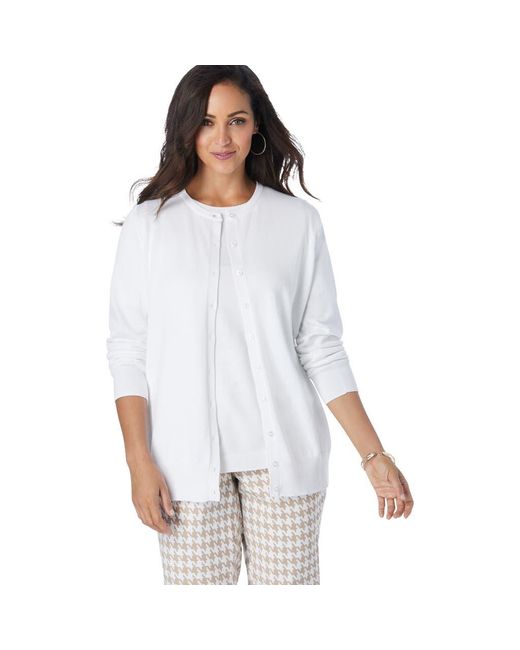 Jessica London White Fine Gauge Cardigan