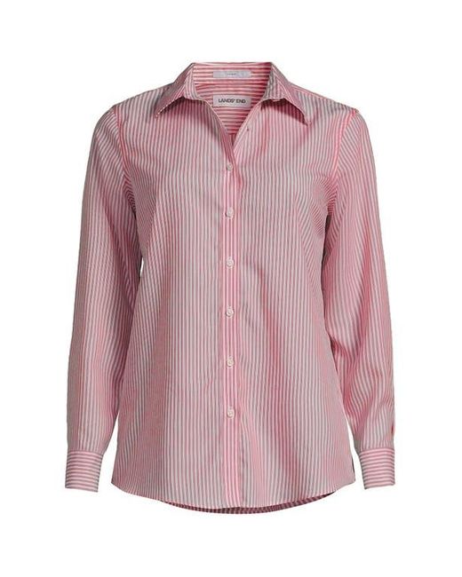 Lands' End Red Plus Size No Iron Button Front Shirt