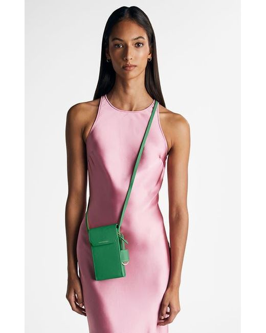 Maison De Sabre Green Leather Phone Pouch