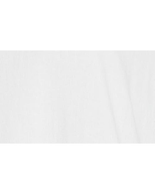 Treasure & Bond White Ladder Stitch Accent Linen Blend Tiered Minidress