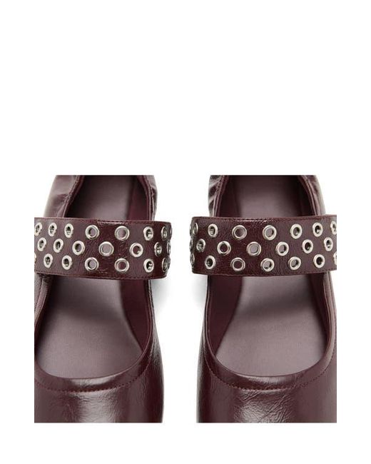 Mango Brown Mary Jane Ballet Flat