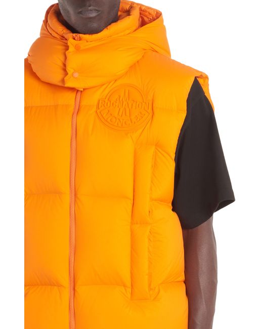 Moncler Genius Orange Moncler 9 Roc Nation Apus Hooded Down Vest for men