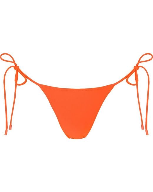 Sunkissed Orange Le Triangle Tie Side Pattern Bikini Bottom