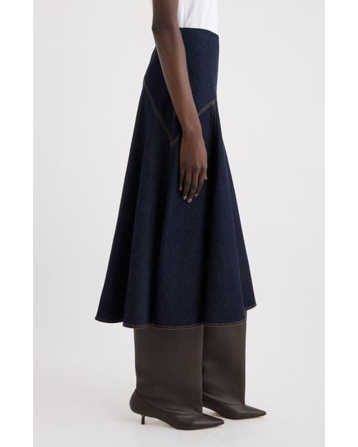 Jacquemus Blue La Jupe Triangle De-Nîmes A-Line Denim Midi Skirt