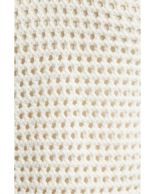 Rails White Louise Open Stitch Scallop Sweater
