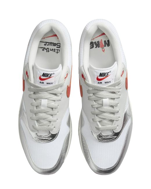 Nike White Air Max 1 Premium Sneaker for men