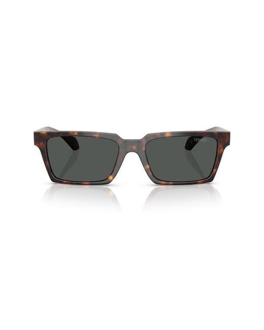 Versace Gray 55Mm Rectangular Sunglasses for men