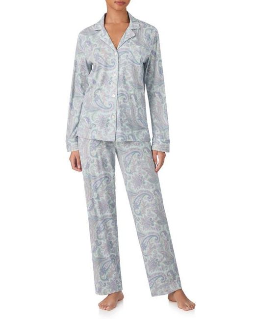 Ralph Lauren Gray Print Cotton Blend Pajamas