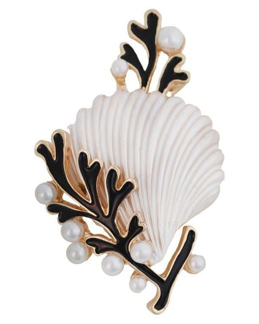 Panacea White Shell Brooch
