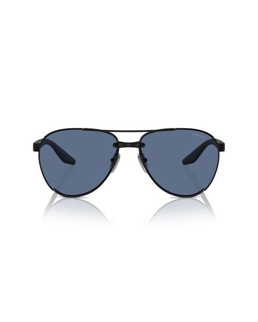 Prada Sport Blue 61mm Pilot Sunglasses for men