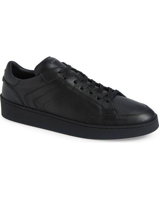 Canali Black Low Top Leather Sneaker for men