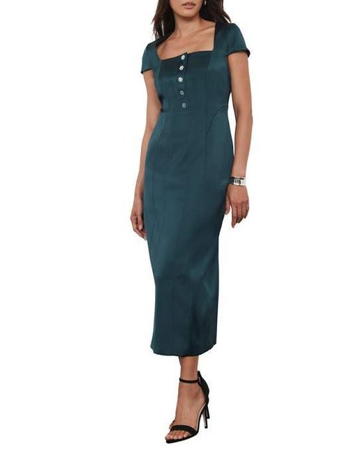 Mint Velvet Blue Satin Midi Dress