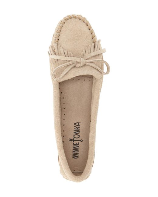 Minnetonka Natural 'kilty' Suede Moccasin