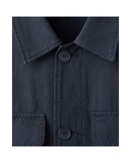 Mango Blue Button Front Chore Jacket for men