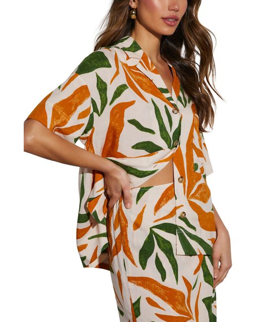 Vici Collection Orange Rainforest Camp Shirt