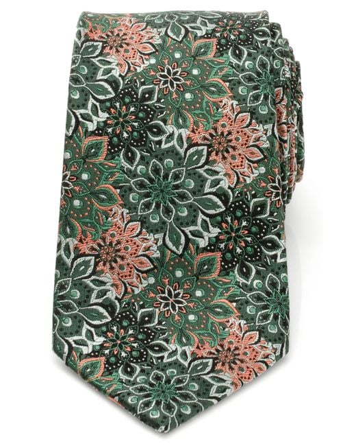Cufflinks Inc. Green Kaleidoscope Floral Silk Tie for men