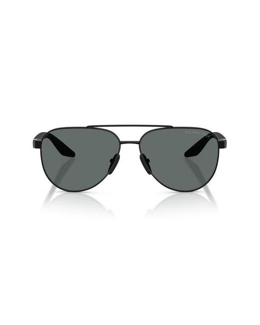 Prada Linea Rossa Gray 58Mm Polarized Pilot Sunglasses for men