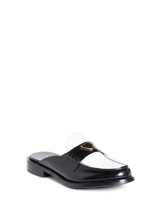 Prada Colorblock Loafer Mule in White | Lyst