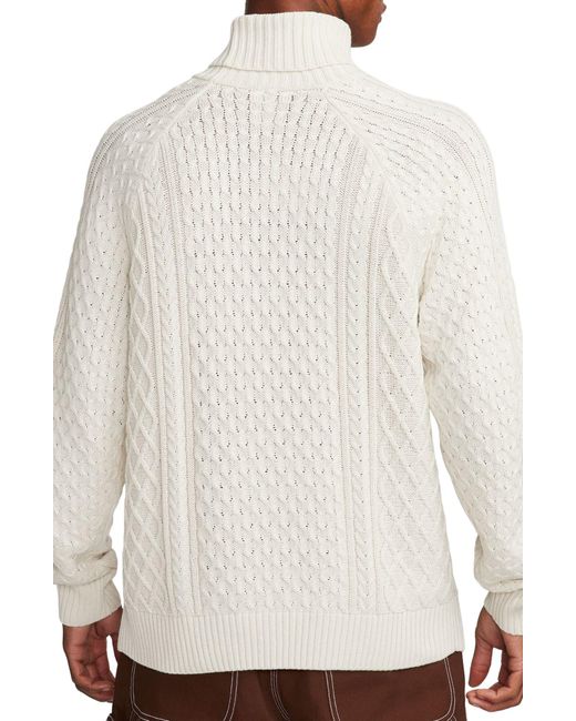 Nike White Cable Stitch Turtleneck for men