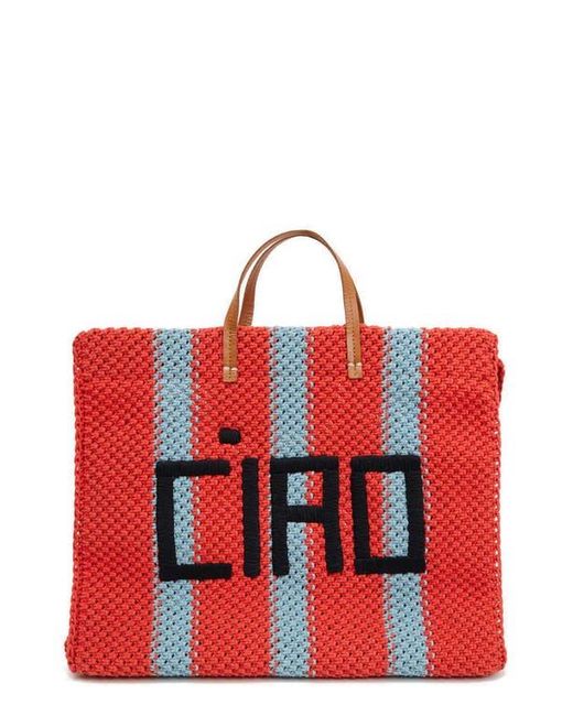 Clare V. Red Summer Simple Crochet Tote
