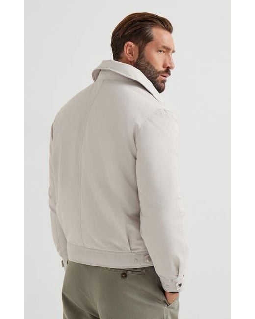 Brunello Cucinelli White Bomber Jacket With Padding for men
