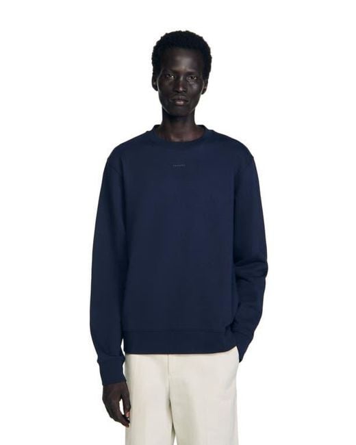 Sandro Blue Logo Sweatshirt for men