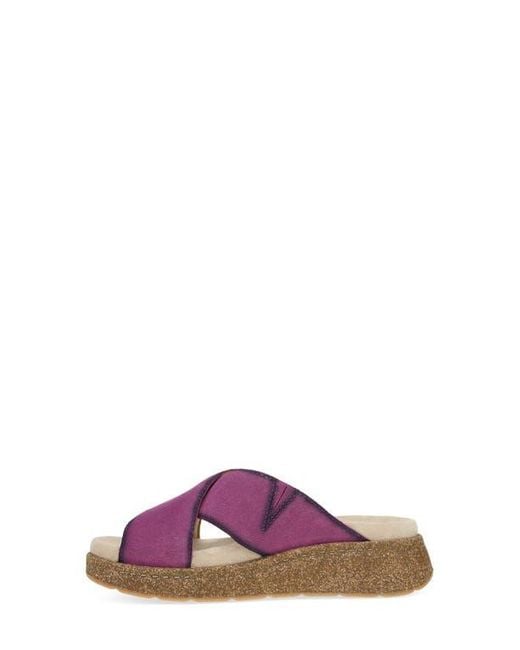 Dansko Purple Bridget Platform Wedge Slide Sandal