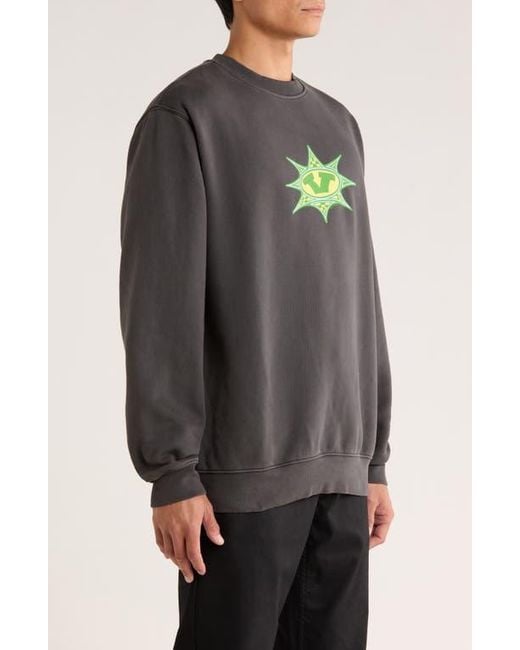 Vans Black Star Checker Fleece Crewneck Sweatshirt for men