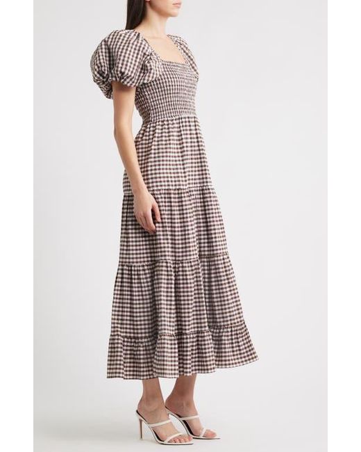 Sister Jane Brown Pollen Gingham Check Midi Dress