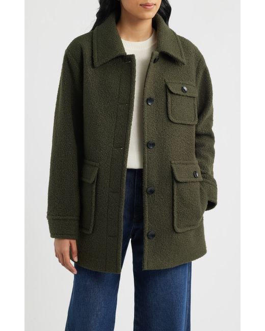Bernardo Green Bouclé Shirt Jacket