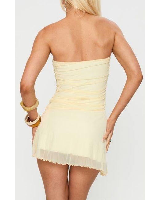 strapless open back dress Haley Maxi Dress Yellow