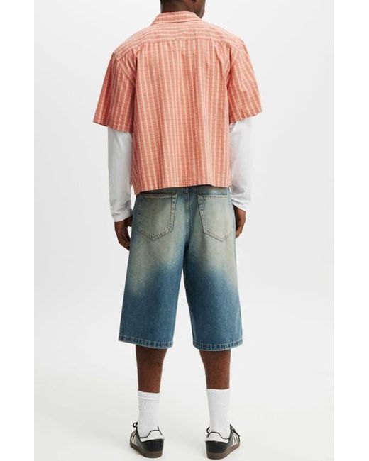 Cotton On Blue Super Baggy Jort for men