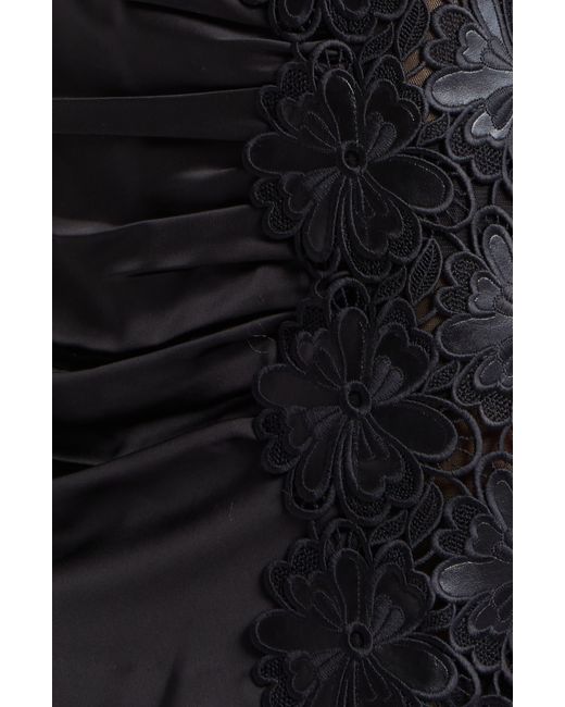 Ramy Brook Black Dalary Floral Appliqué Strapless Minidress