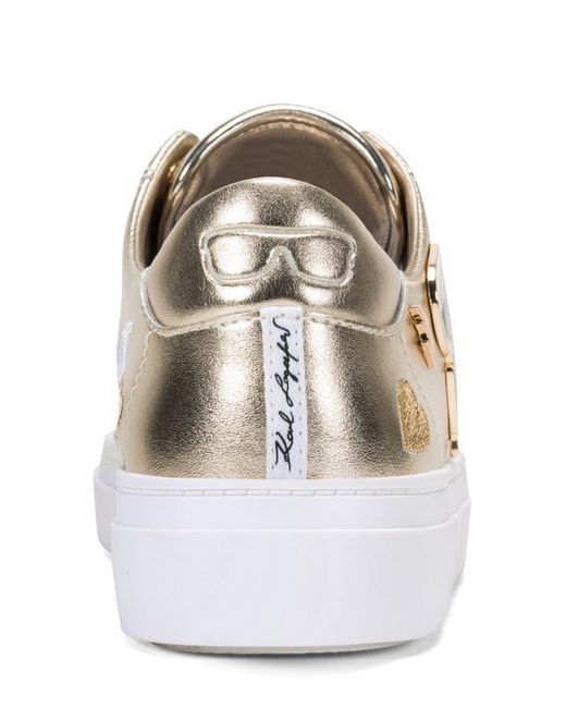 Karl Lagerfeld White Cate Pin Logo Low Top Sneaker