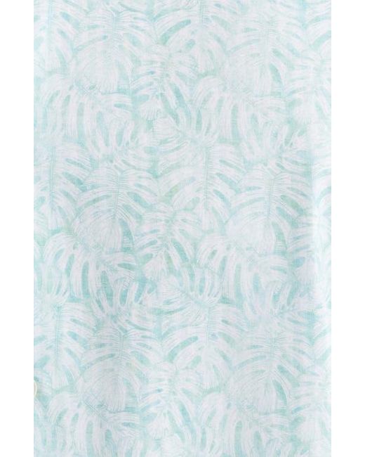 Bugatchi Blue Jimmy Ooohcotton Leaf Print Button-Up Shirt for men