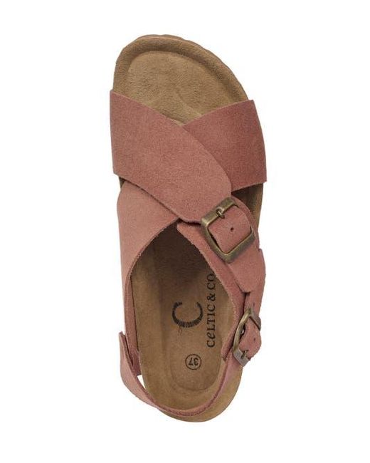 Celtic & Co. Brown Crossover Buckle Sandal