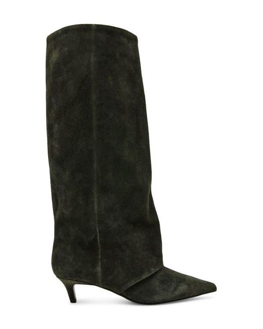 Steve Madden Black Luca Kitten Heel Knee High Boot