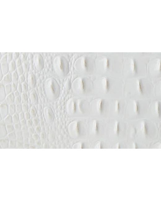 Brahmin White Small Caroline Croc Embossed Leather Satchel