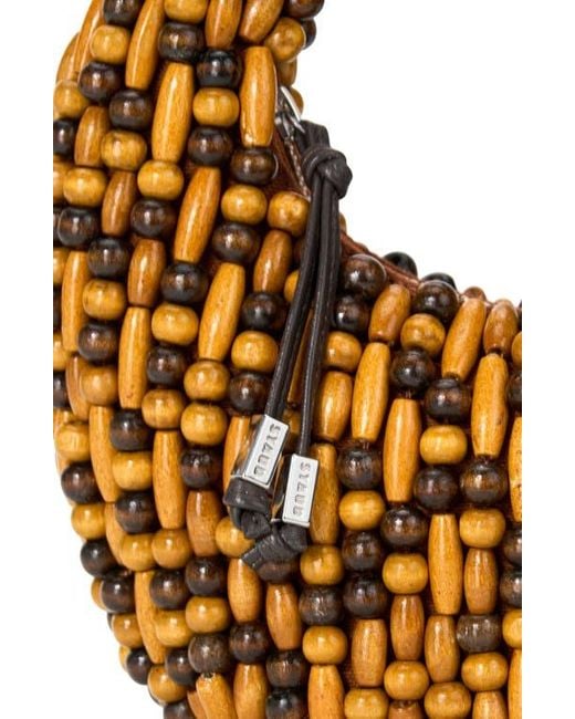 Staud Brown Reef Beaded Bag