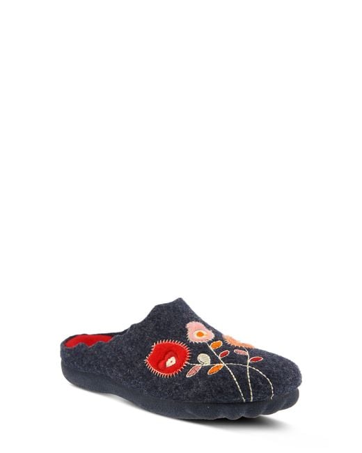 Flexus by Spring Step White Wildflower Scuff Slipper