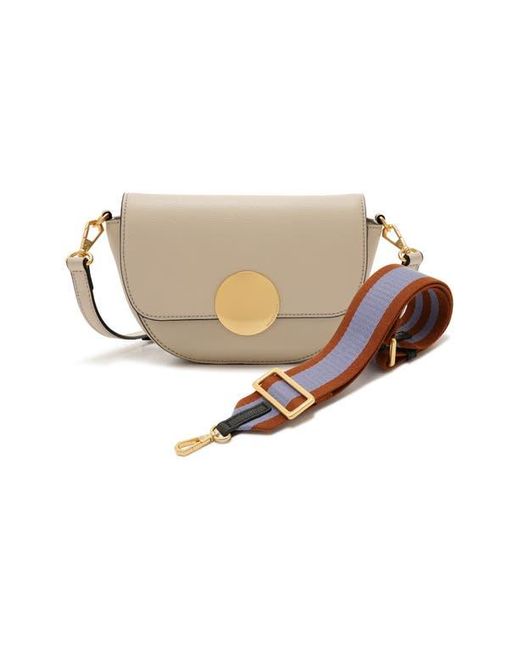 orYANY Natural Lottie Leather Saddle Crossbody Bag